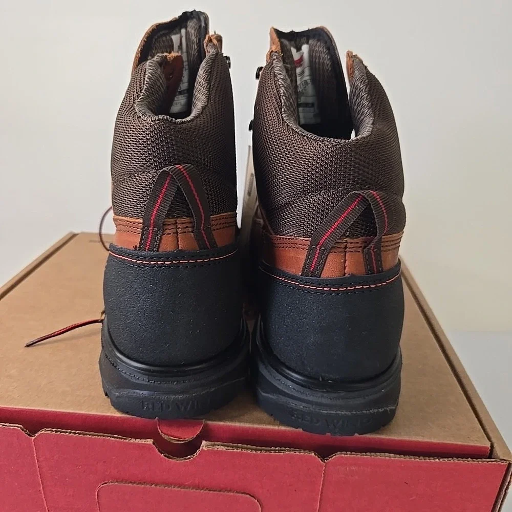 RED WING 2403 COMPOSITE SAFETY TOE LEATHER WORK BOOTS MADE IN USA 8 EE